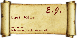 Egei Júlia névjegykártya
